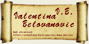 Valentina Belovanović vizit kartica